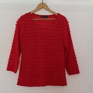 Beautiful Red Ruffled Blouse